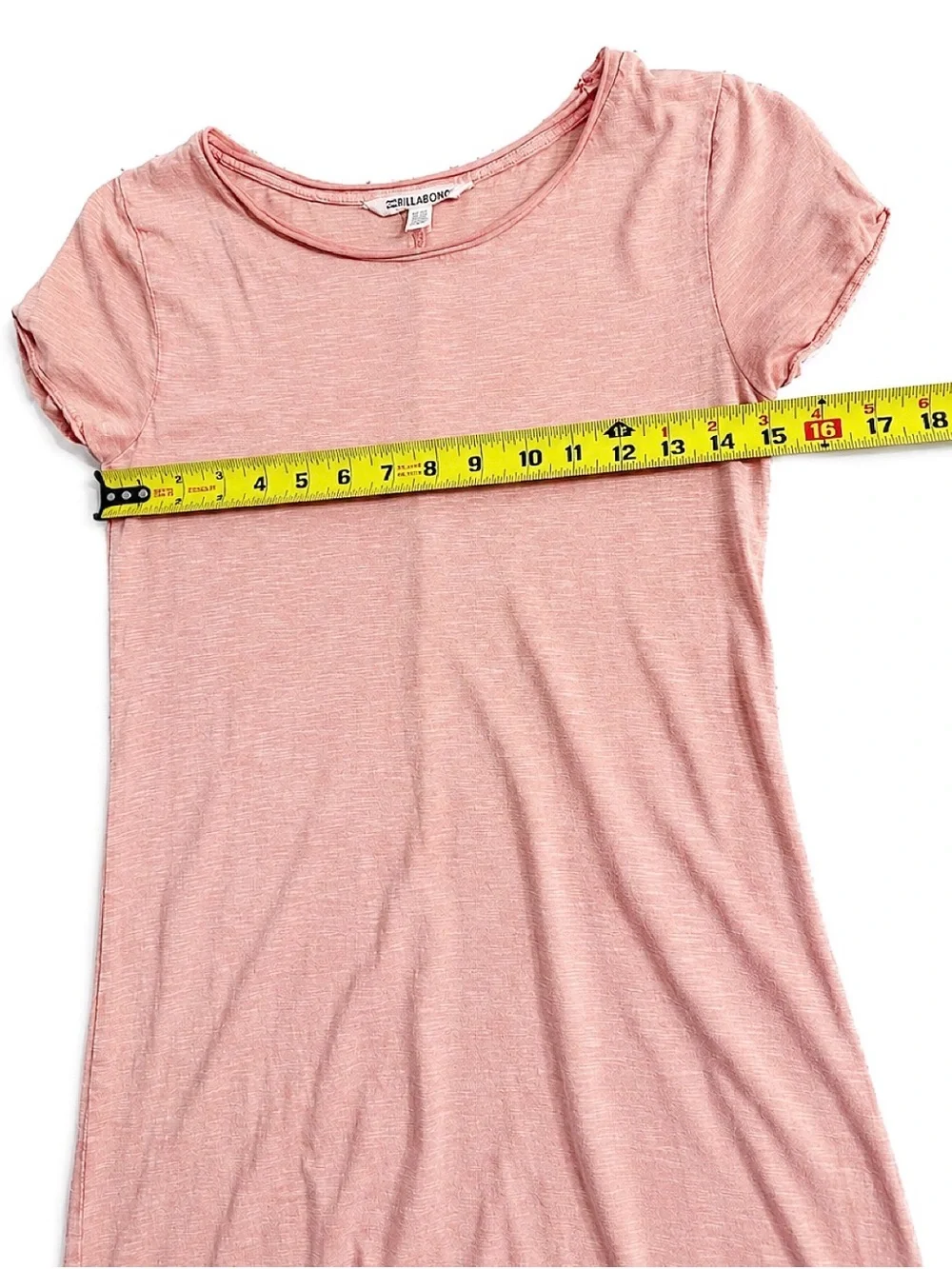Billabong High-Low Tee Dress Coral / Blush Pink Size S Short-Sleeve
